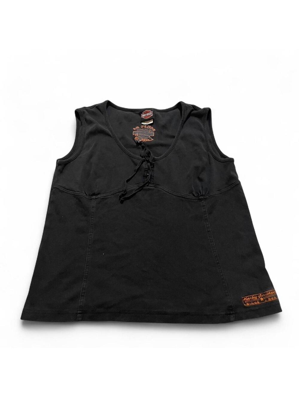 y2k Harley Davidson milkmaid baby doll top